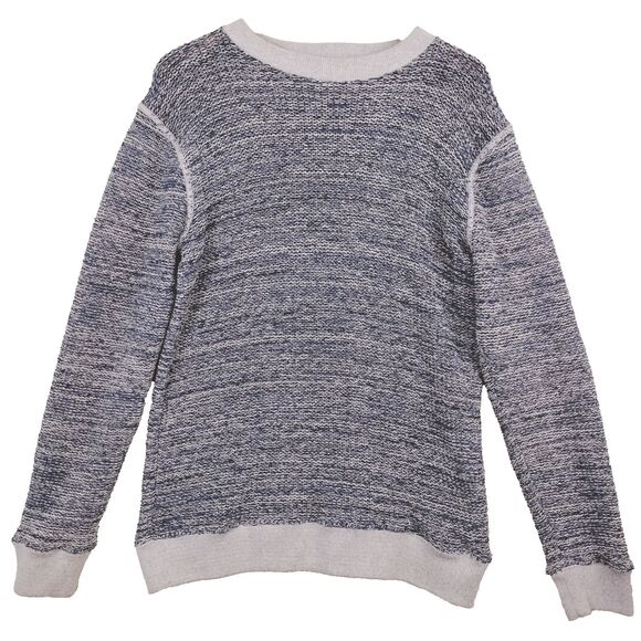 Schott Bros Sweater Mens Small Blue Gray Perfecto Crew Neck Heathered Marled USA - Picture 1 of 13